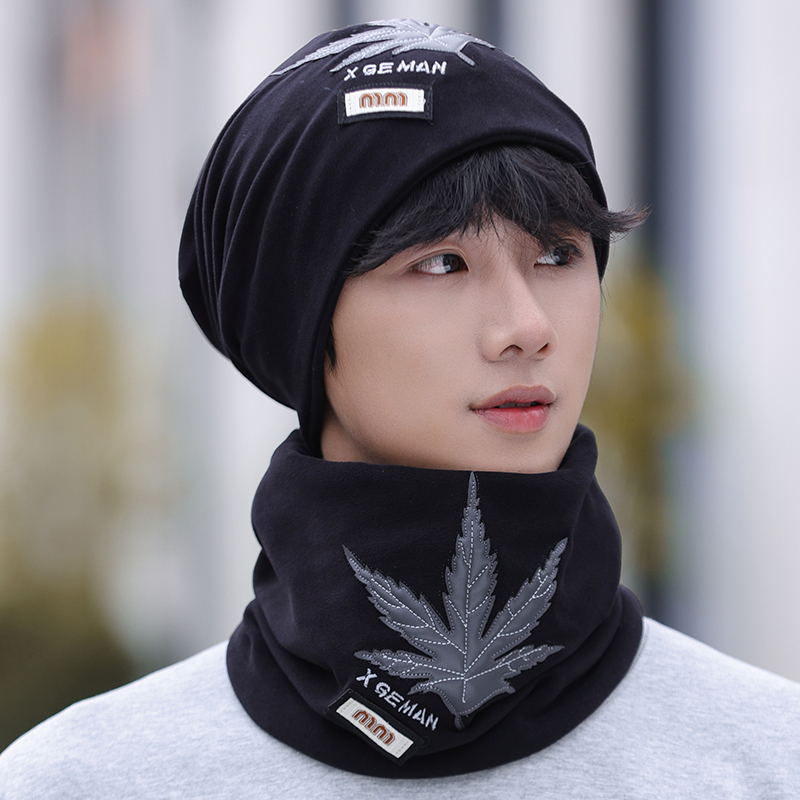 围脖帽子男女冬季加绒加厚男士