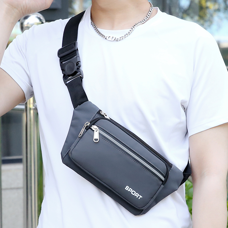 男士腰包户外运动斜挎胸包防水大容量多功能休闲工作摆摊生意钱包