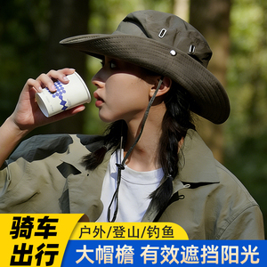 美式复古军绿色休闲户外登山夏季防晒透气遮阳渔夫帽子钓鱼露营帽