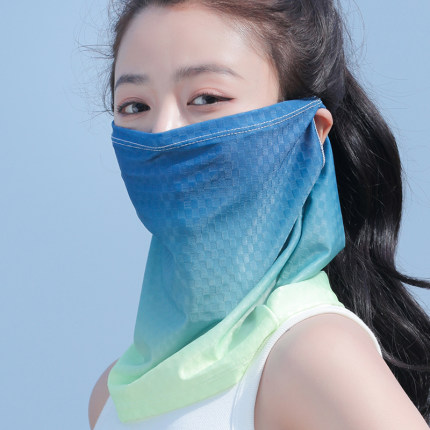 冰丝面纱女款2026新款夏季遮阳全脸防晒面罩护颈围脖挂耳头巾脖套