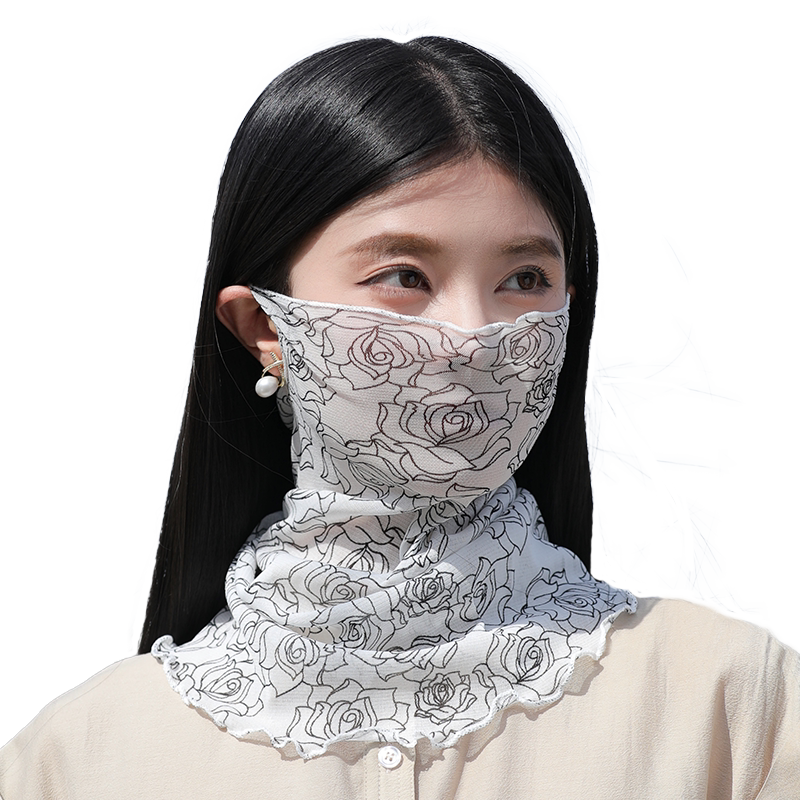 防晒面纱女款薄遮阳全脸丝巾
