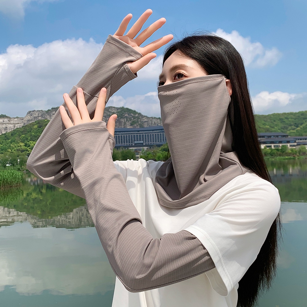 冰丝头巾骑行面罩防晒围脖袖套开