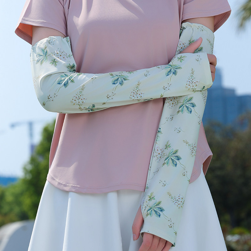 升级可调节臂围防晒护臂手套女士