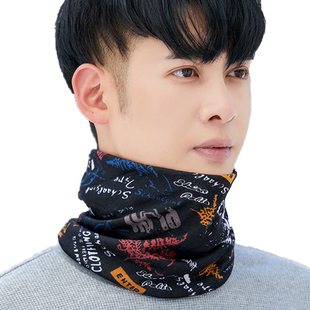 围脖男款冬季天保暖百变头巾春秋薄款护颈脖套骑行一体两用帽子女