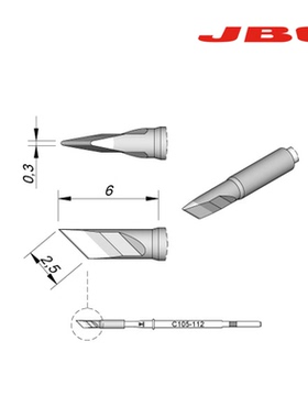 C105系列纳米烙铁头NASE和NANE上NP105和NT105的弯尖刀口恒温马蹄