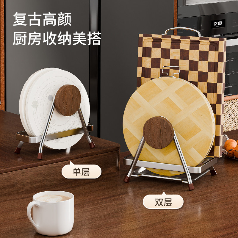 加厚不锈钢菜板架锅盖置物架图片