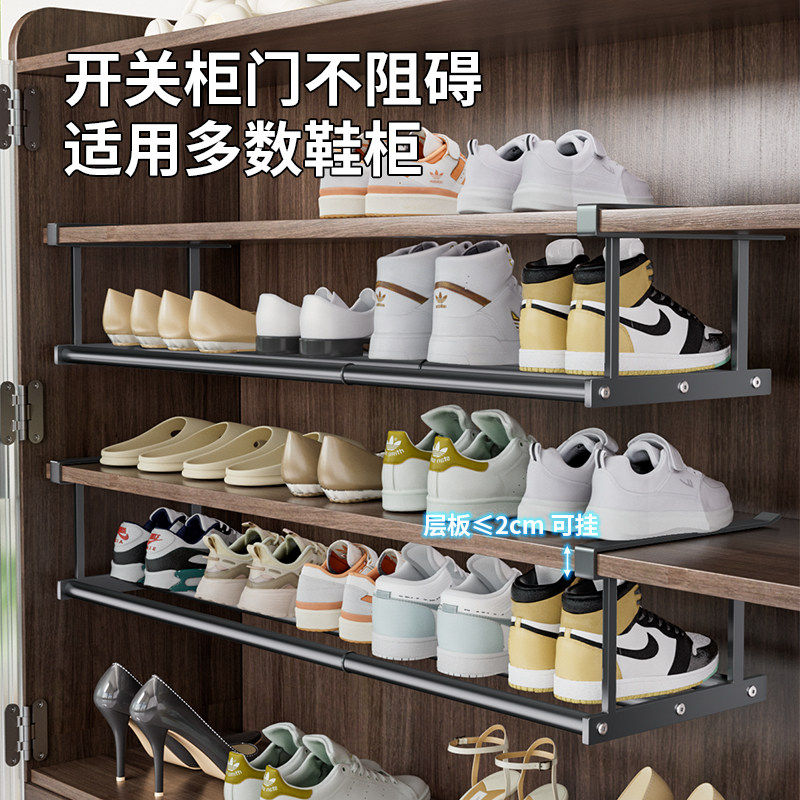 鞋架家用可伸缩鞋柜分层隔板挂式悬挂出租房拖鞋置物架省空间神器