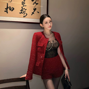 套装 美姿 高腰短裤 16136 玛德琳气质名媛小香风羽绒服外套 MEI