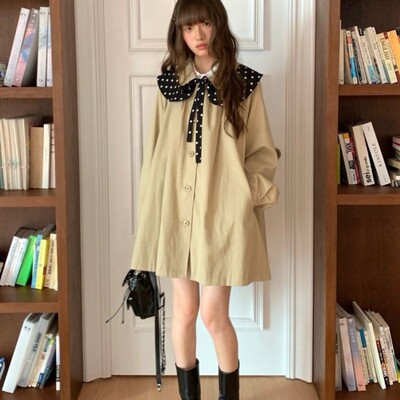 MAKE MORE TIME-风减龄优雅气质档口爆款绝美风衣(配披肩)S882410