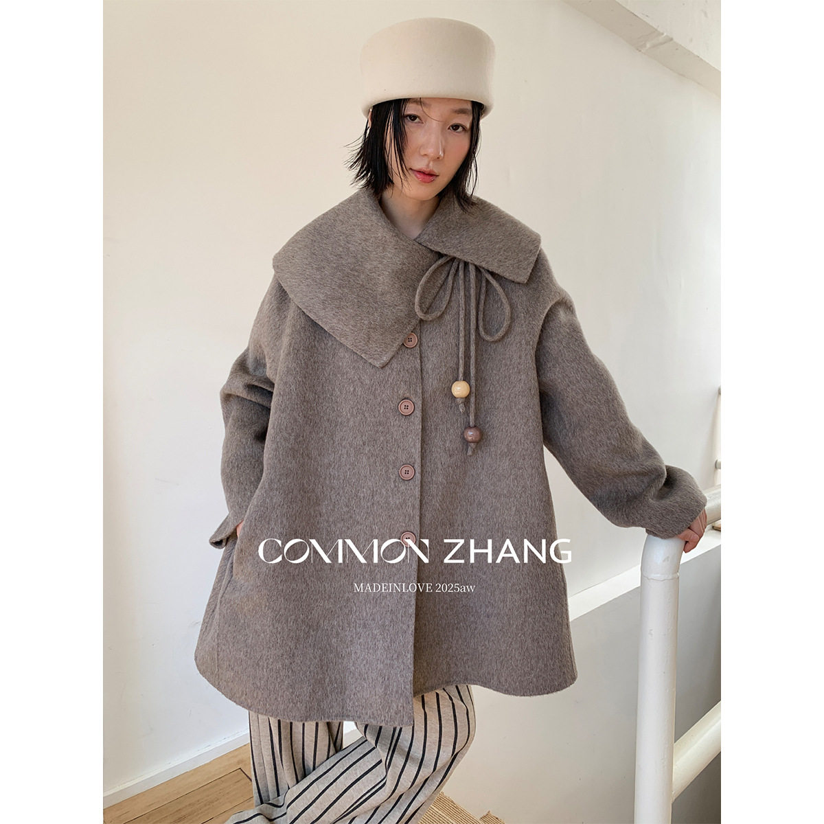 CZ ZHANG秋冬大翻领羊毛双面尼大衣女宽松休闲减龄毛呢外套B39898,女装/女士精品,毛呢外套,淘宝优惠券,粉丝福利购,淘宝优惠卷