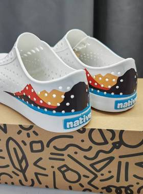 蓝标正品native shoes洞洞鞋小白鞋休闲沙滩鞋凉鞋软底防滑透气鞋