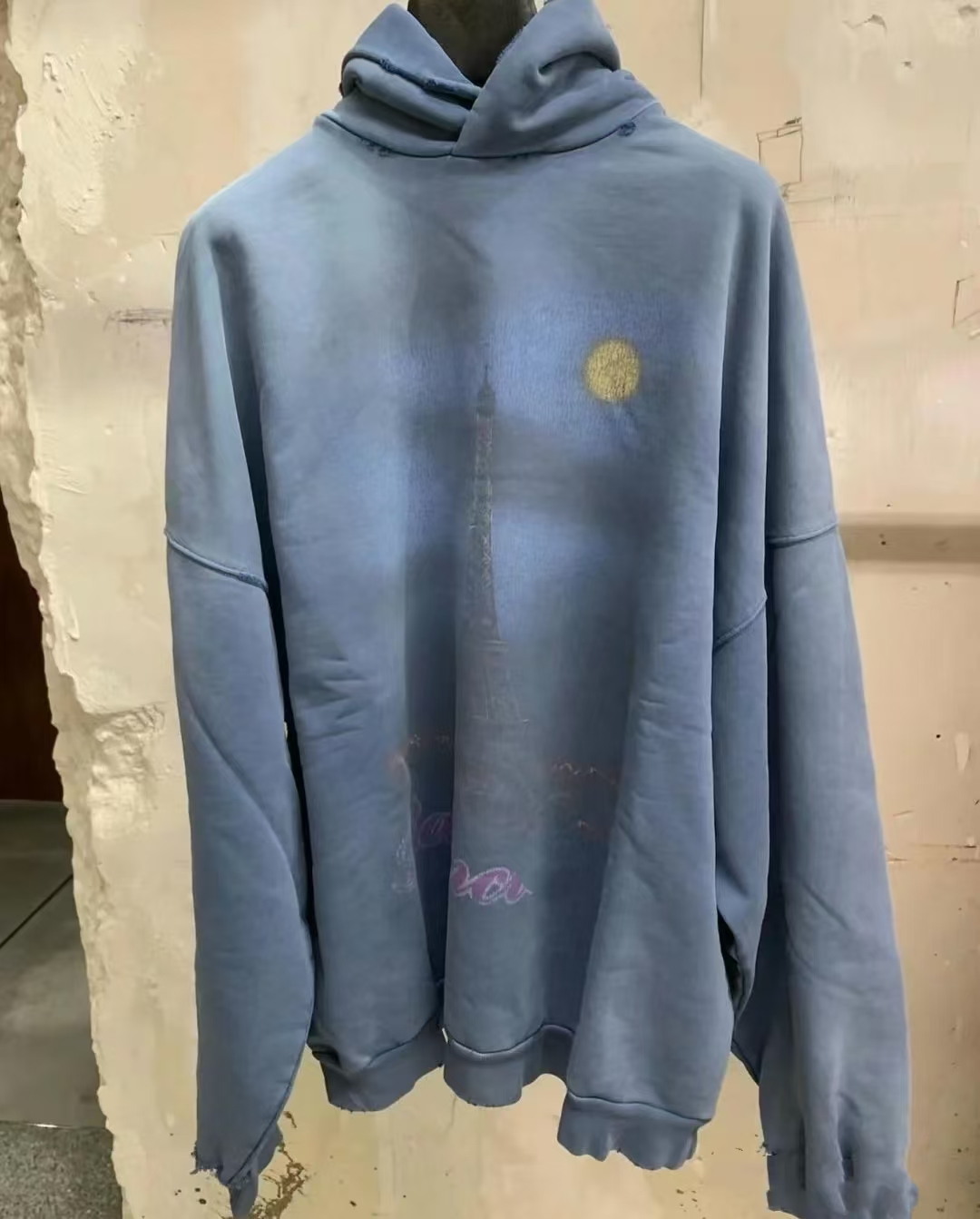 thumbnail for Ceiling! 25SS spring and autumn new Parisian style trend upright tower hole wide hoodie sweatshirt men's and women's men