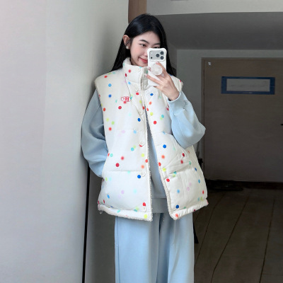 小个子羊羔毛马甲女款2025新款外套春季叠穿加绒保暖背心外穿