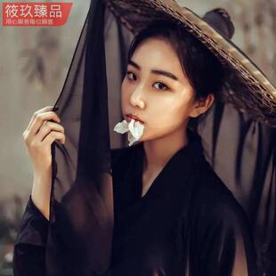 古风帷帽遮阳防晒女侠客斗笠帽古装汉服cosplay帽影楼遮脸面纱帽