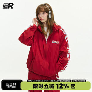 ER三条杠长袖连帽防晒衣男2026夏季宽松学生户外骑行防晒服外套女