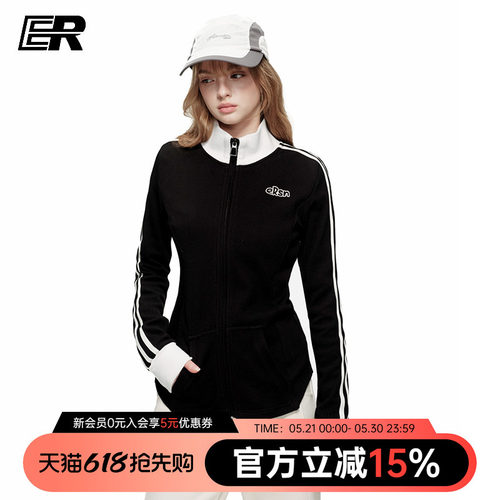 美式复古拉链显瘦女卫衣黑色