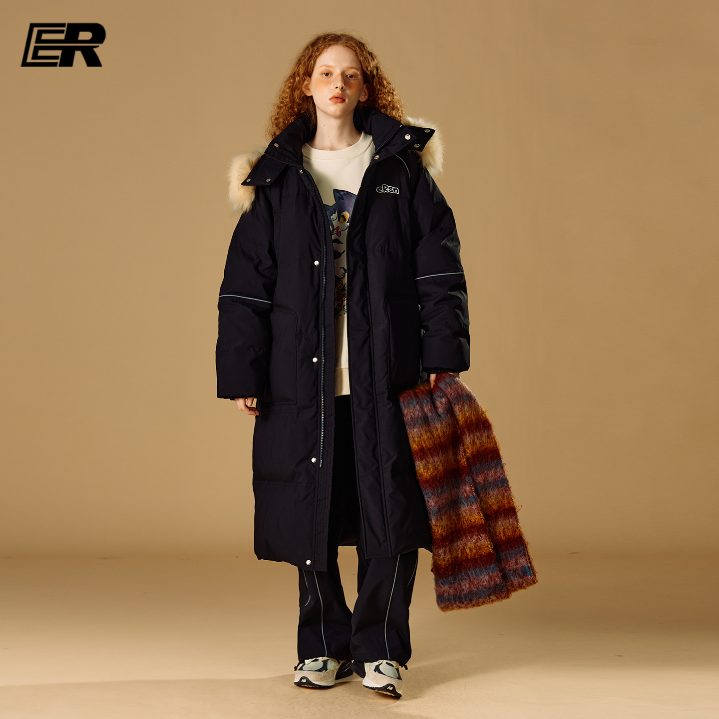 罗一舟穆祉丞同款ER中长款羽绒服