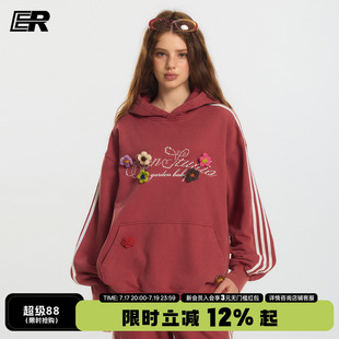 【陈思罕同款】ER莫奈花园重磅卫衣2026秋男女慵懒chic情侣装外套