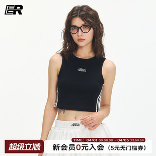 ER字母无袖 新款 辣妹短款 内搭显瘦瑜伽短上衣美背 运动背心女夏季