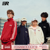 卫衣套装 潮牌美式 运动服校园风情侣装 ER条纹撞色开衫 明星同款