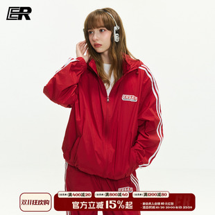 ER三条杠长袖连帽防晒衣男2026夏季宽松学生户外骑行防晒服外套女