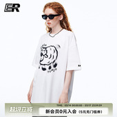 明星同款 美式 ER虚幻小羊印花短袖 新款 情侣 T恤男2026夏季