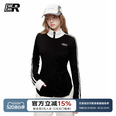 美式复古拉链显瘦女卫衣黑色