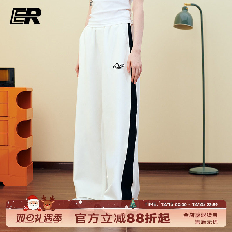 ER卫裤宽松直筒户外休闲侧条拼接