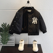 男童加绒外套秋冬2026年新款 男孩加厚上衣儿童帅气棒球服 洋气冬装