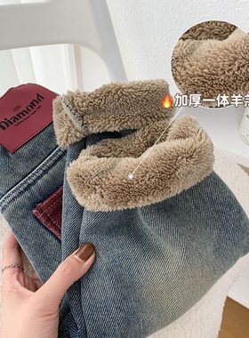 儿童加绒加厚牛仔裤2026冬款