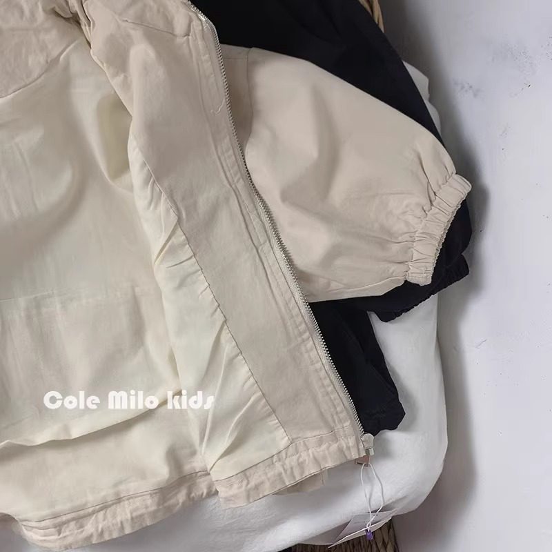 트렌디 한국 소년 코트 2024 가을 어린이 한국 스타일 윈드 브레이커 후드 아우터 코트  소녀 탑 유행