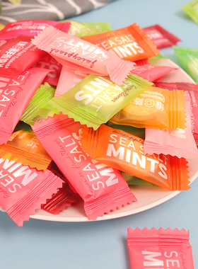 萌么么网红海盐薄荷糖陈皮维C含片散装休闲零食酒店4S店招待糖果