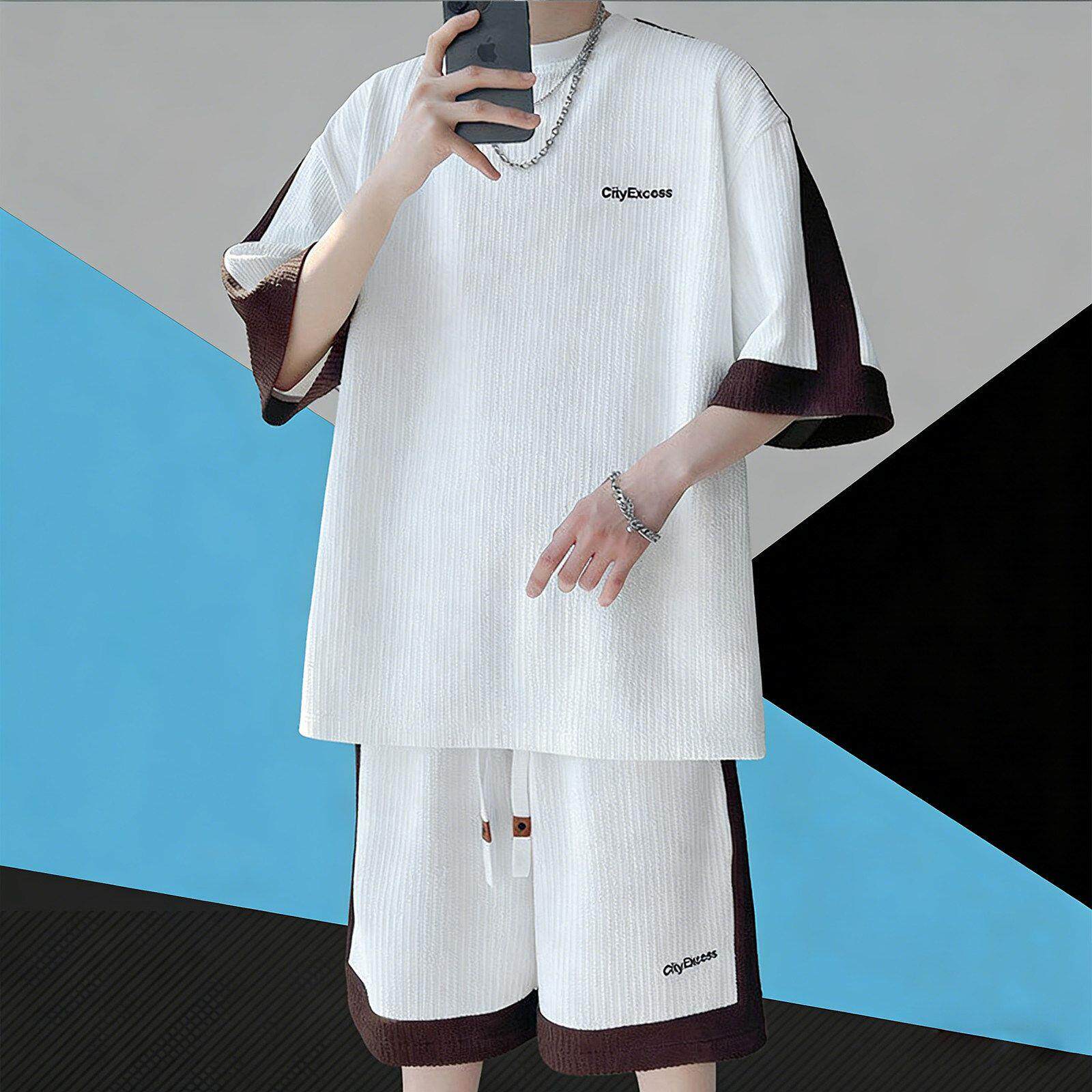 冰丝套装男青年夏季薄款潮
