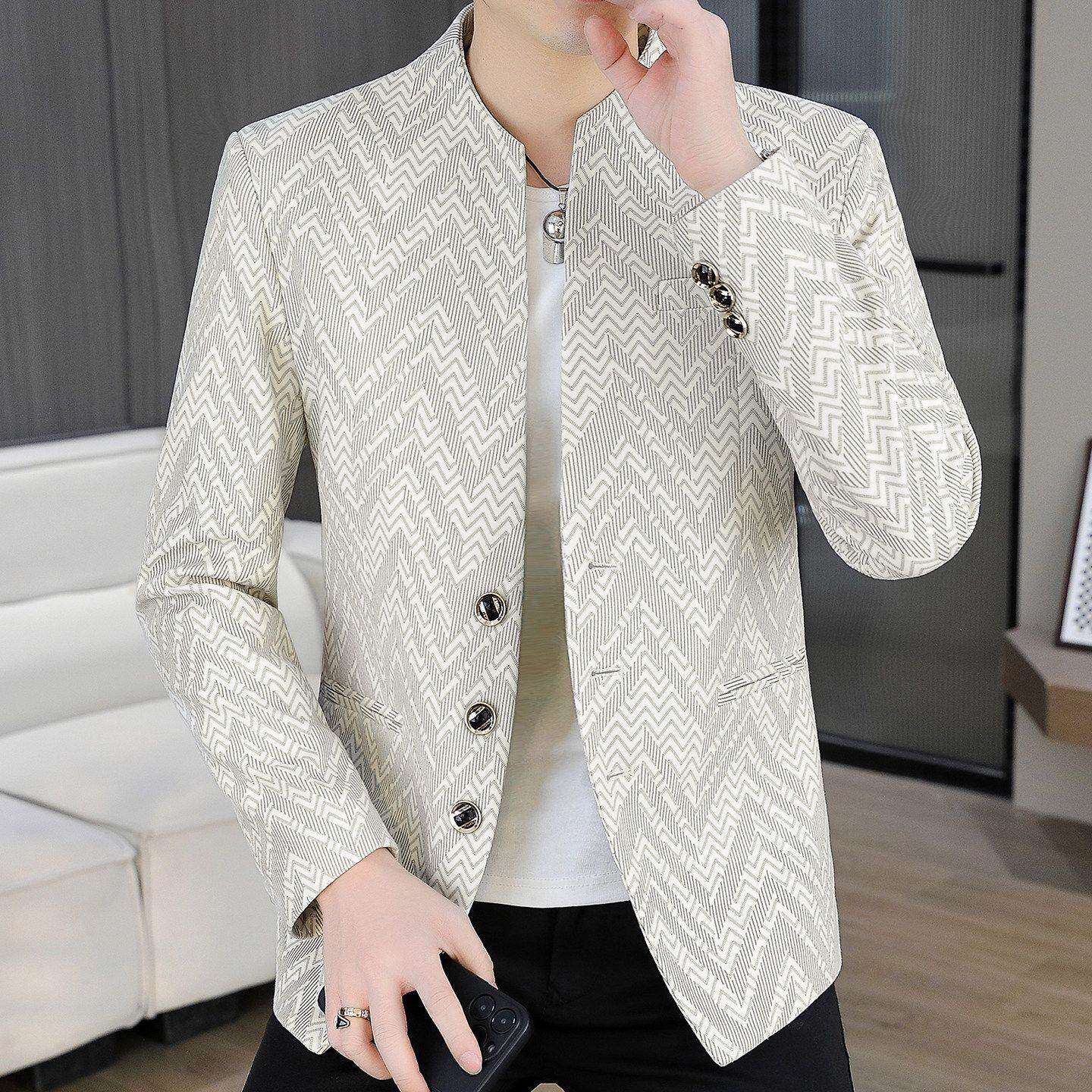 2026新款春秋季立领西服男