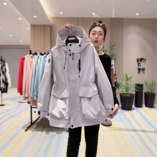 连帽大口袋冲锋衣小个子气质百搭外套 派克服女工装 2025年秋季 新款