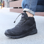 V底防水防刺户外徒步鞋 君洛克新款 红蜘蛛中帮登山鞋 战术通勤靴