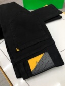 高端黑色牛仔裤 小脚长裤 男潮牌刺绣新款 2024秋冬百搭休闲弹力修身