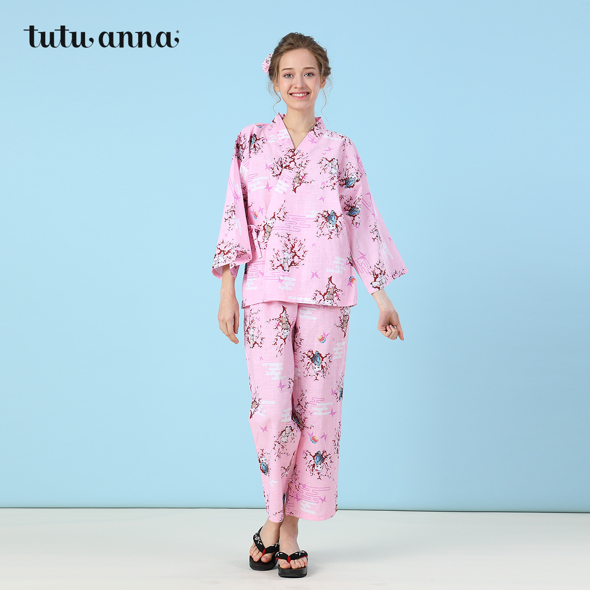 tutuanna2018´ºÏÄÐÂÆ·ºÍ·çÉõƽ ºüÀêÓ¡»¨ ºÍ·þ˯Ò³¤Ðä¿ãÉÏÏÂÌ×