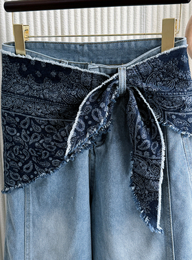 三角丝巾腰带配牛仔裤裙子女2025新款腰间配饰皮帘收腰百搭围巾