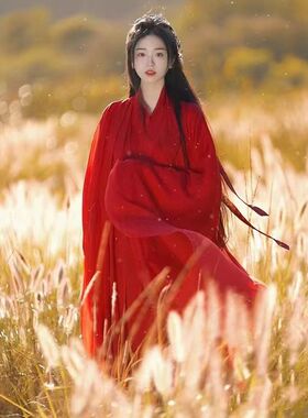 沙漠纱巾大红色旅游古装汉服披肩