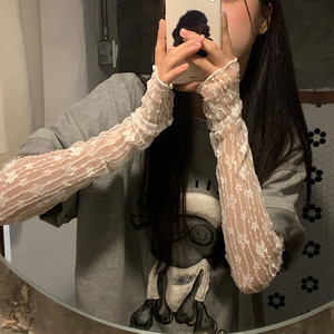 蕾丝袖套女甜美仙女防晒夏季薄款防紫外线遮阳开车骑行护臂手套袖