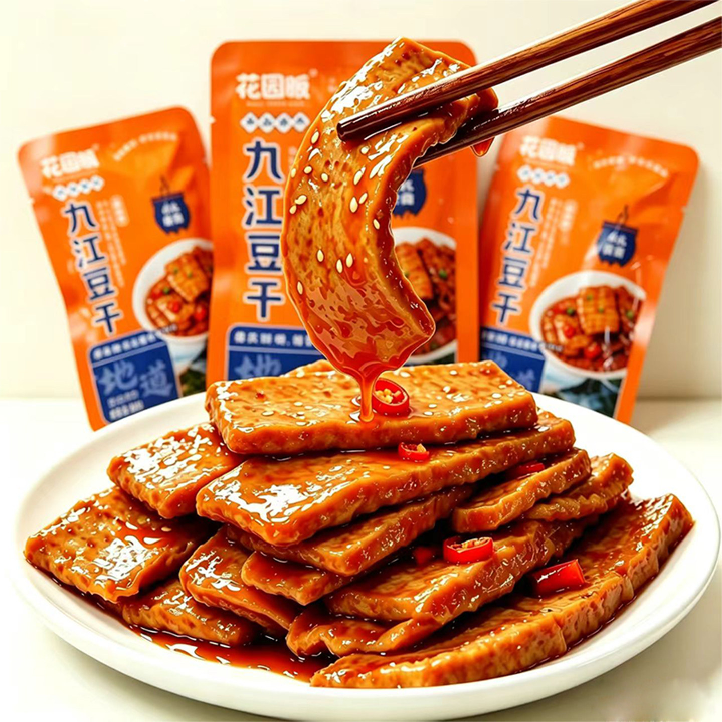 花园畈九江豆干150克香辣味袋装厚实Q弹即食零食小包装庐山特产
