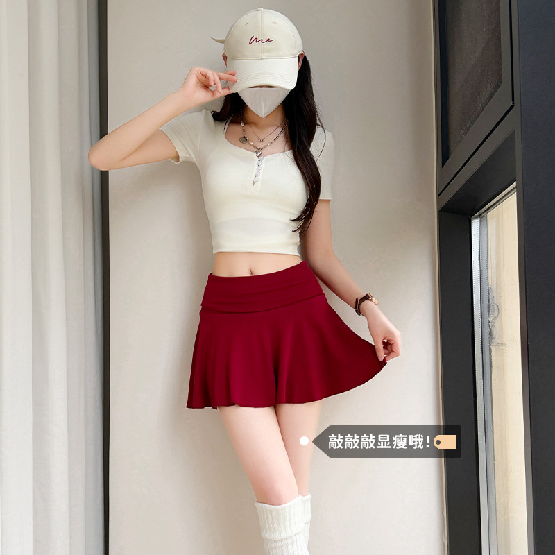 韩系氛围感穿搭网球短裙女2026