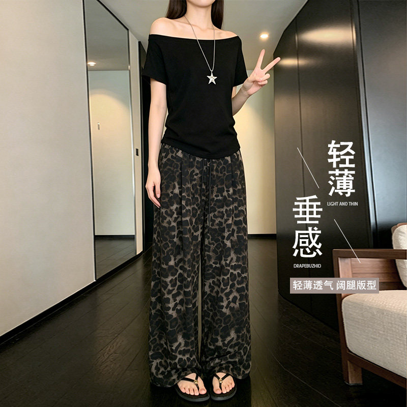 夏季薄款窄版阔腿裤子女2026新款高腰性感修身长裤女