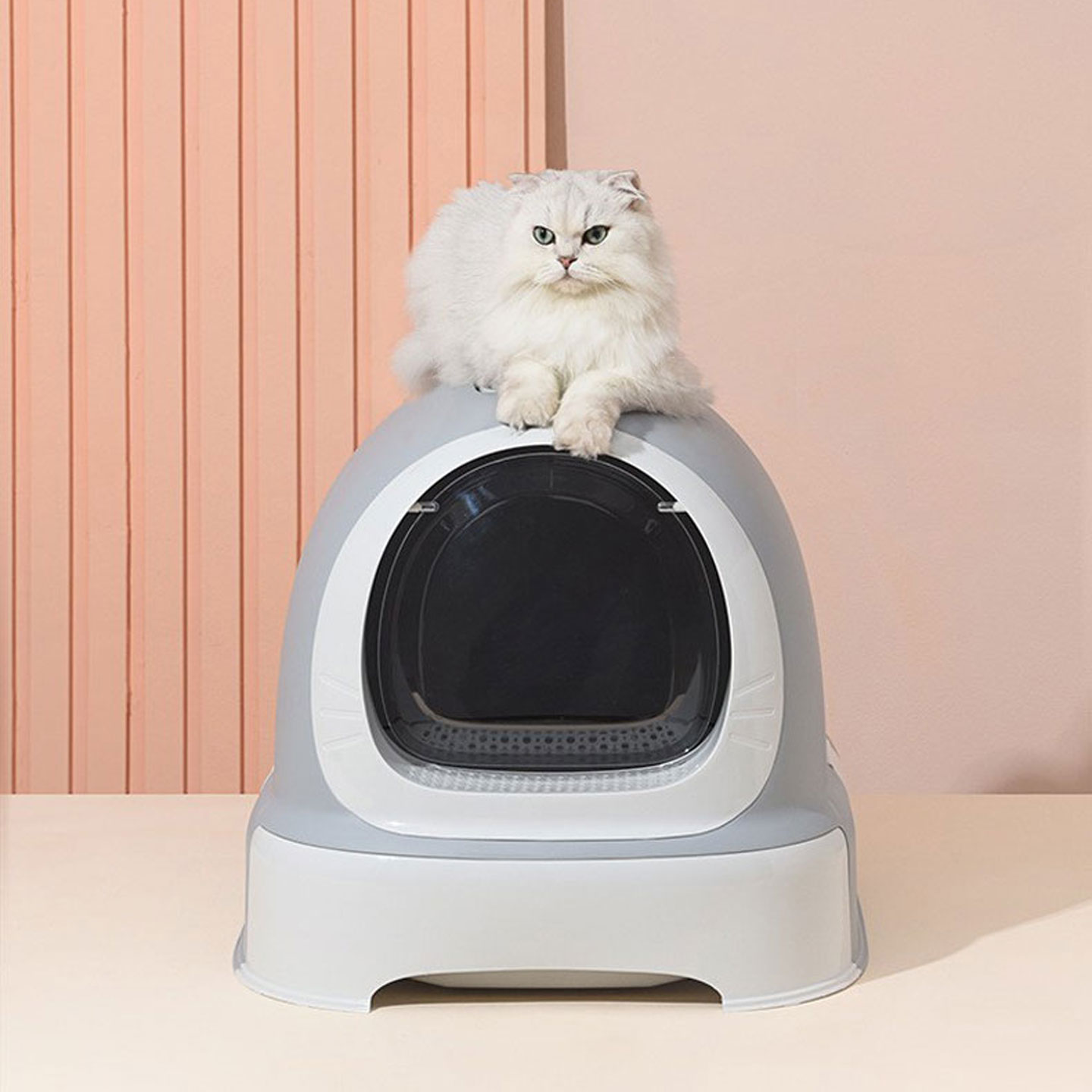 美卡猫砂盆封闭式特大号滚轮抽屉图片