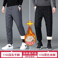 F-1733 темно-серые плоские стопы [плюс бархатный стиль] + 1733 черные стопы с окантовкой [плюс бархатный стиль] (2 упаковки)