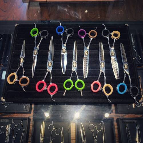 台湾火东专业美发剪刀 柳叶长刀无痕打薄牙剪 九把刀结构剪 发型