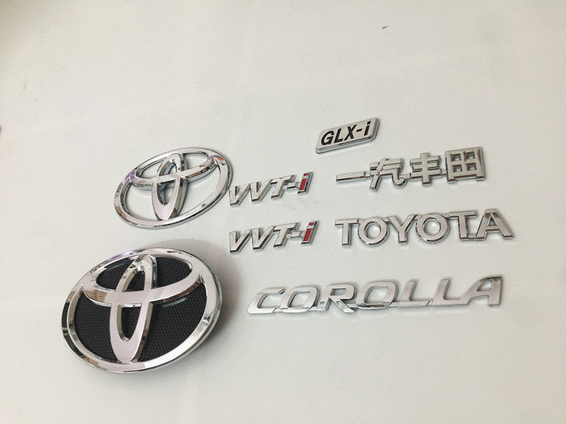 适用于丰田卡罗拉 corolla车标一汽丰田前标中网标后尾箱字车标志