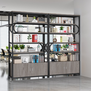 办公室隔断柜置物架屏风铁艺镂空多层落地美容院理发店产品展示柜