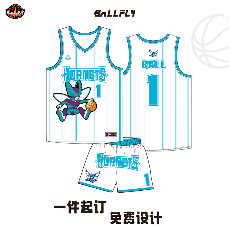 BALLFLY球服定制鲍尔球衣七龙珠卡通背心学生篮球服男套装队服